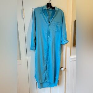 EUC Frank & Eileen turquoise famous denim Rory dress size L